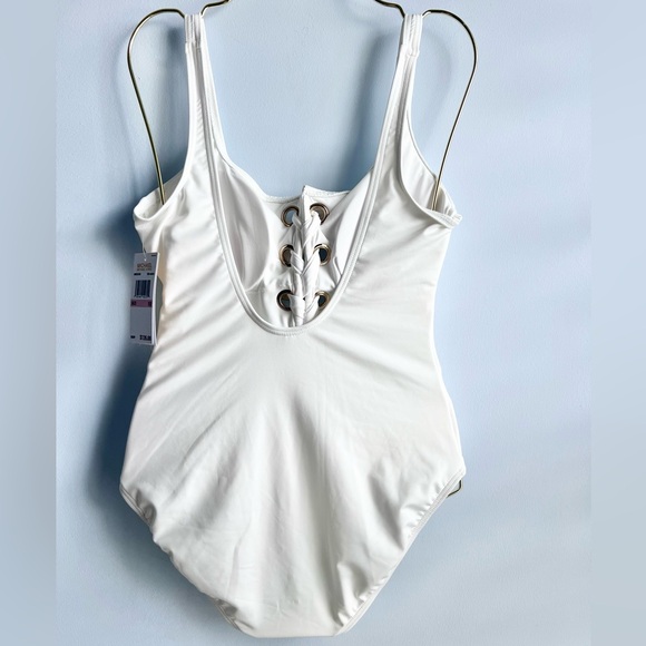 Michael Kors Lace-Up One-Piece Swimsuit Size 10 - Picture 5 of 7